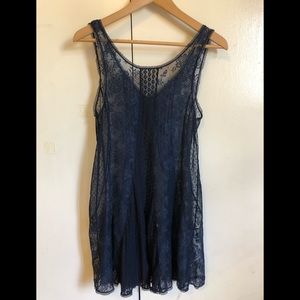 Free People Navy Lace Tank Dress
